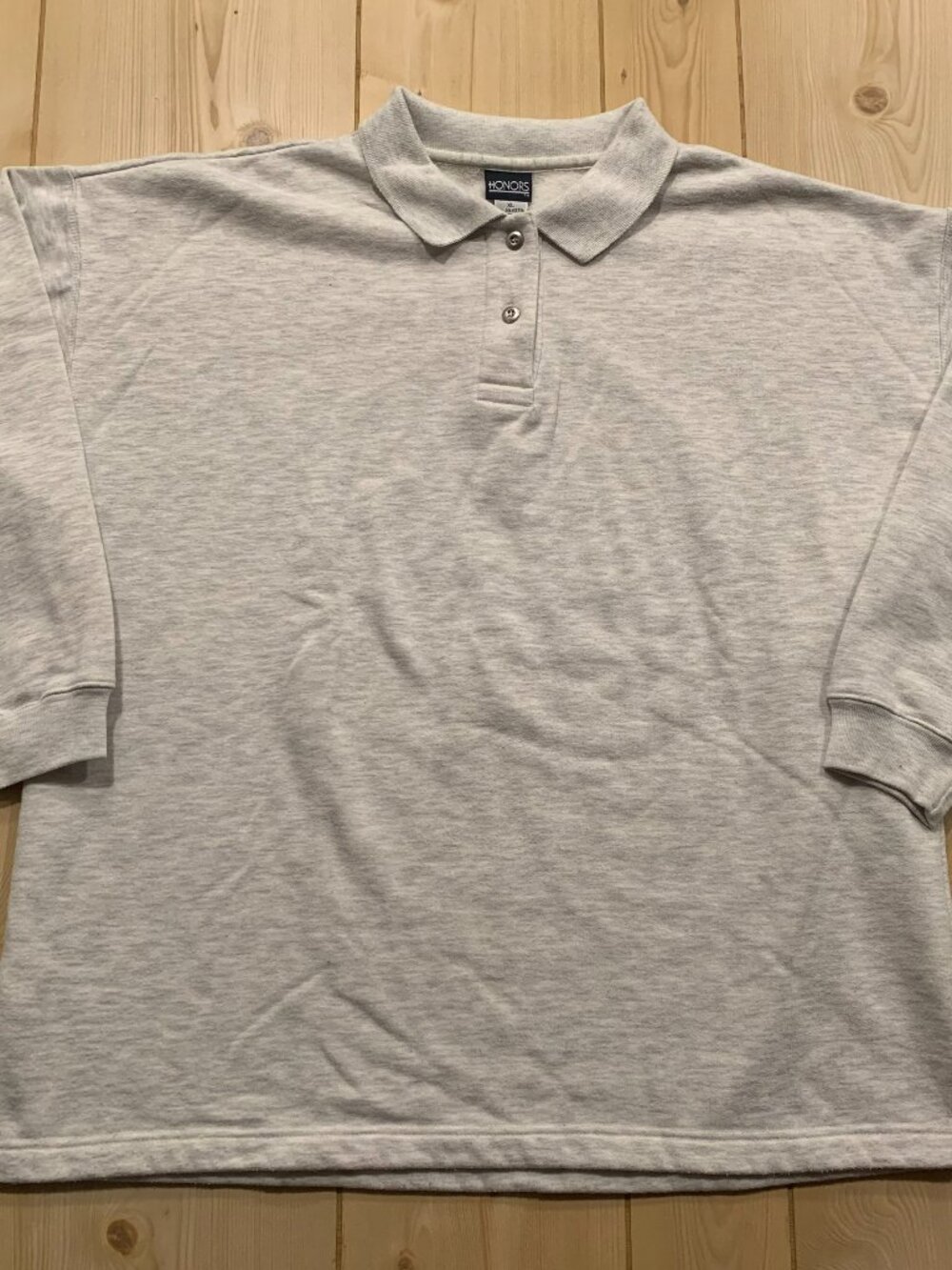 Vintage Y2K Honors Retro Henley Casual Collared Long Sleeve Sweatshirt Size XL